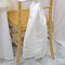 10 Pieces White Sequin Poly Flax Burlap Chair Sashes, Rustic Glam 8"x108" Decor